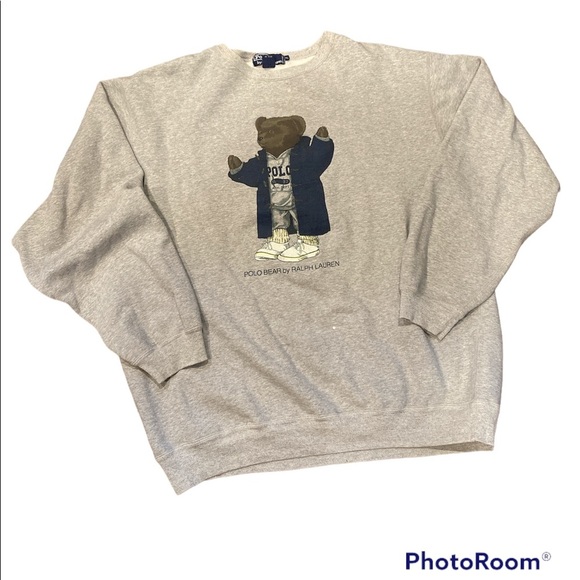 Vintage Ralph Lauren Polo Bear Dad Grandpa  Men’s XL Crewneck Sweatshirt - Picture 1 of 6
